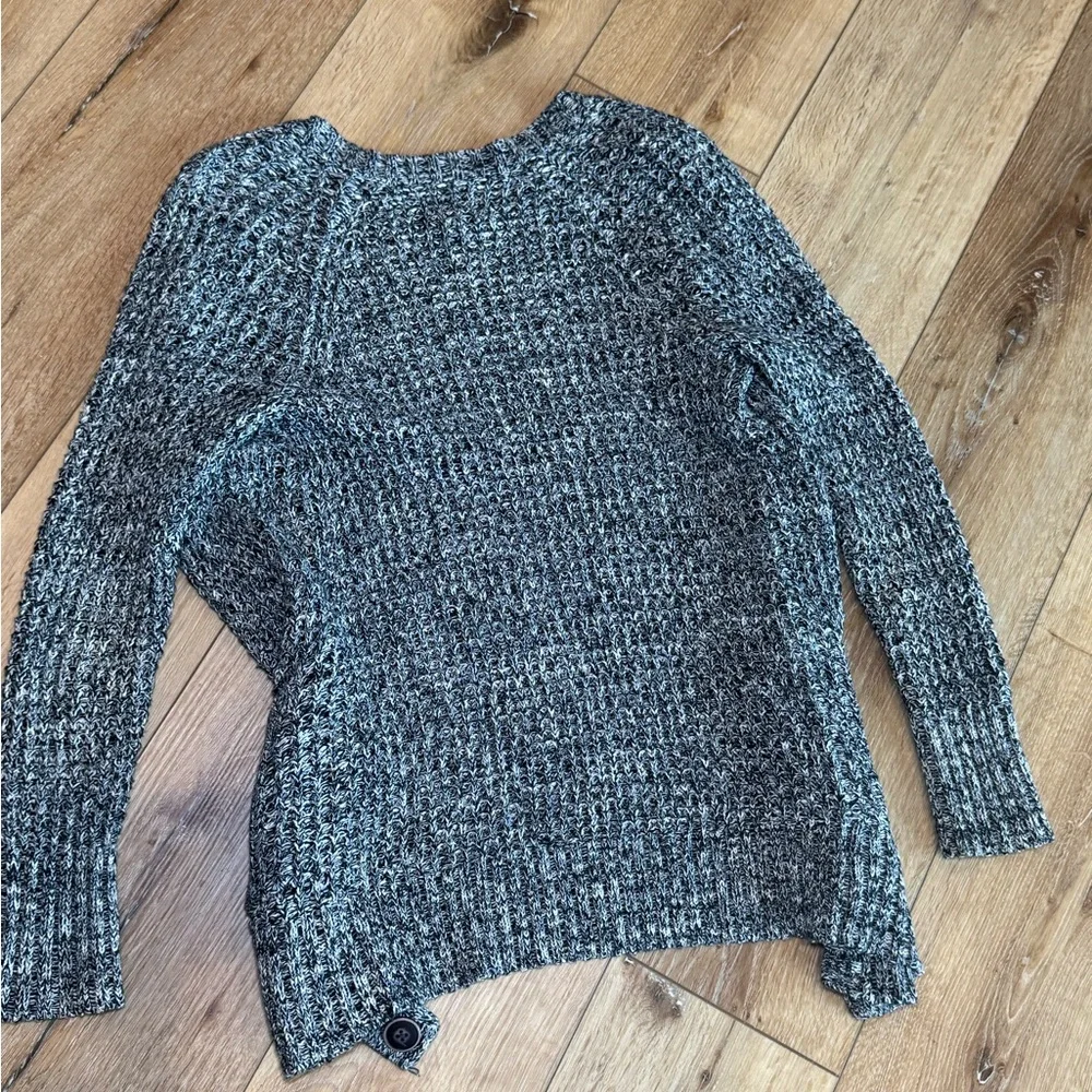 American Eagle Marled Knit Button Front Cardigan Sweater Gray White Women’s M - Picture 7 of 7